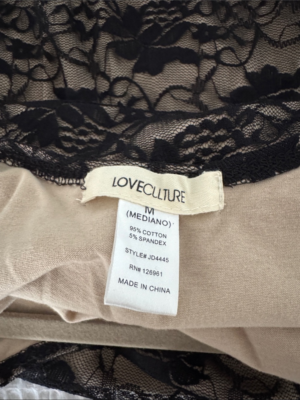 Love Culture Black Lace Overlay Dress with Nude Lining - Picture 3 of 3